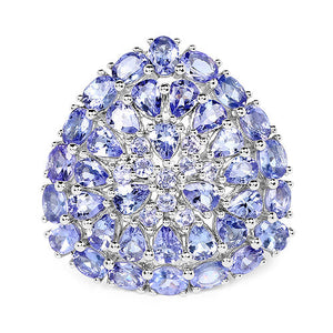 5.93 Carat Genuine Tanzanite .925 Sterling Silver Ring
