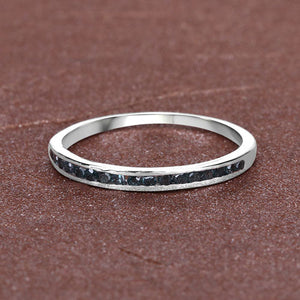 0.20 Carat Genuine Blue Diamond .925 Sterling Silver Ring