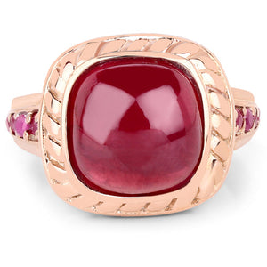 9.14 Carat Glass Filled Ruby and Ruby .925 Sterling Silver Ring