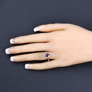 1.30 Carat Genuine Ruby and White Diamond 14K White Gold Ring