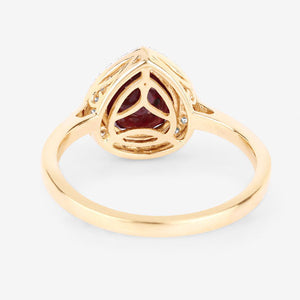 2.19 Carat Genuine Ruby and White Diamond 14K Yellow Gold Ring