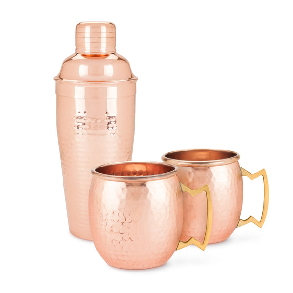 Hammered Copper Bar Set