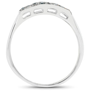 0.48 Carat Genuine Blue Diamond .925 Sterling Silver Ring