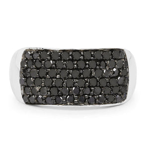 1.21 Carat Genuine Black Diamond .925 Sterling Silver Ring