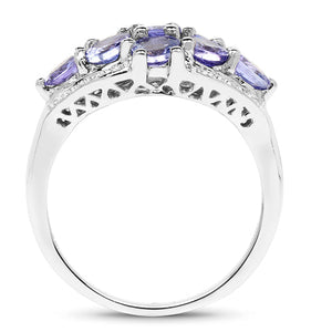 2.07 Carat Genuine Tanzanite .925 Sterling Silver Ring