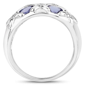 2.31 Carat Genuine Tanzanite .925 Sterling Silver Ring