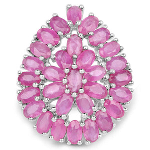 8.10 Carat Genuine Ruby .925 Sterling Silver Ring