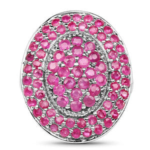3.11 Carat Genuine Ruby .925 Sterling Silver Ring