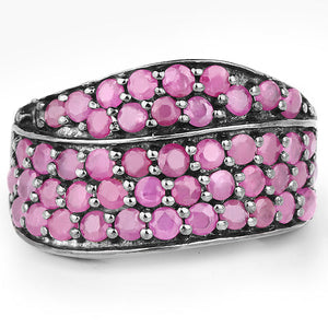 2.33 Carat Genuine Ruby .925 Sterling Silver Ring