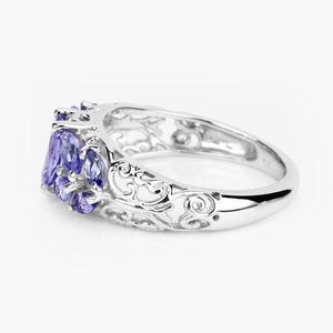 1.63 Carat Genuine Tanzanite .925 Sterling Silver Ring