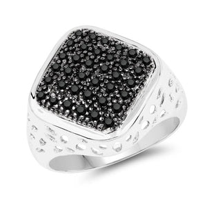 0.54 Carat Genuine Black Diamond .925 Sterling Silver Ring