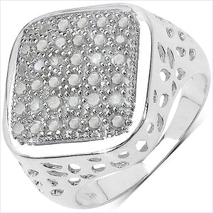 0.54 Carat Genuine White Diamond .925 Sterling Silver Ring