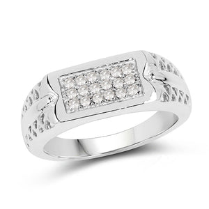 0.27 Carat Genuine White Diamond .925 Sterling Silver Ring