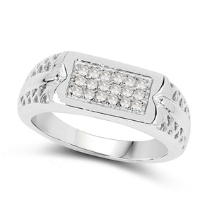 0.27 Carat Genuine White Diamond .925 Sterling Silver Ring