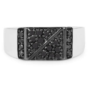 0.35 Carat Genuine Black Diamond .925 Sterling Silver Ring