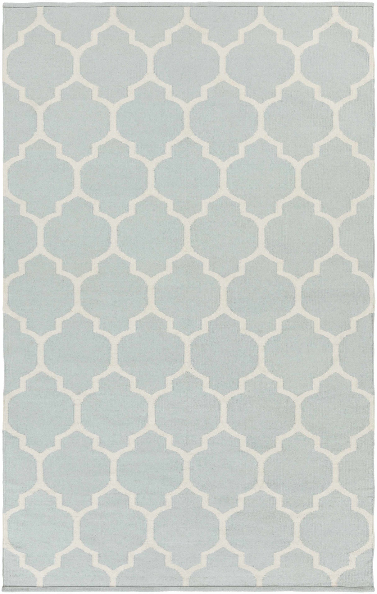 Ragan Ice Blue Trellis Cotton Rug - Clearance