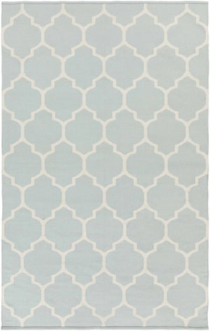Ragan Ice Blue Trellis Cotton Rug - Clearance