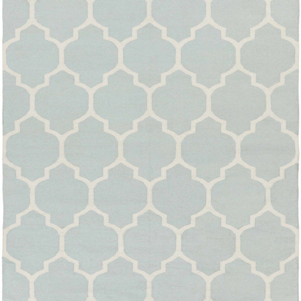 Ragan Ice Blue Trellis Cotton Rug - Clearance