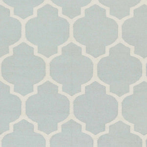 Ragan Ice Blue Trellis Cotton Rug - Clearance