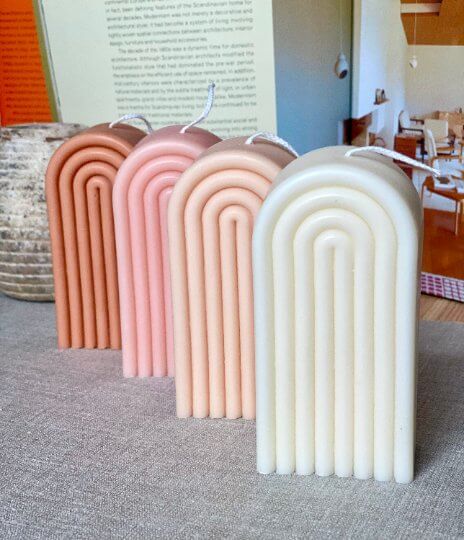 Rainbow Arch Candle – Handcrafted Soy Wax Artistry for a Colorful Touch