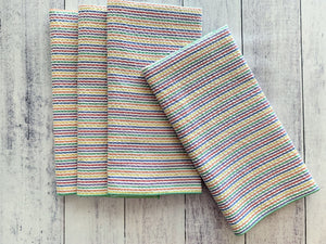 Rainbow Seersucker Cloth Napkins, Set of Four