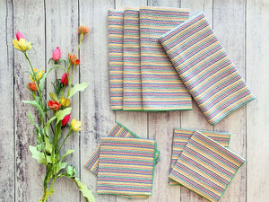 Rainbow Seersucker Cloth Napkins, Set of Four