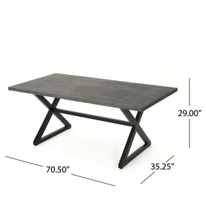 Rolando Outdoor Aluminum Dining Table with Steel Frame