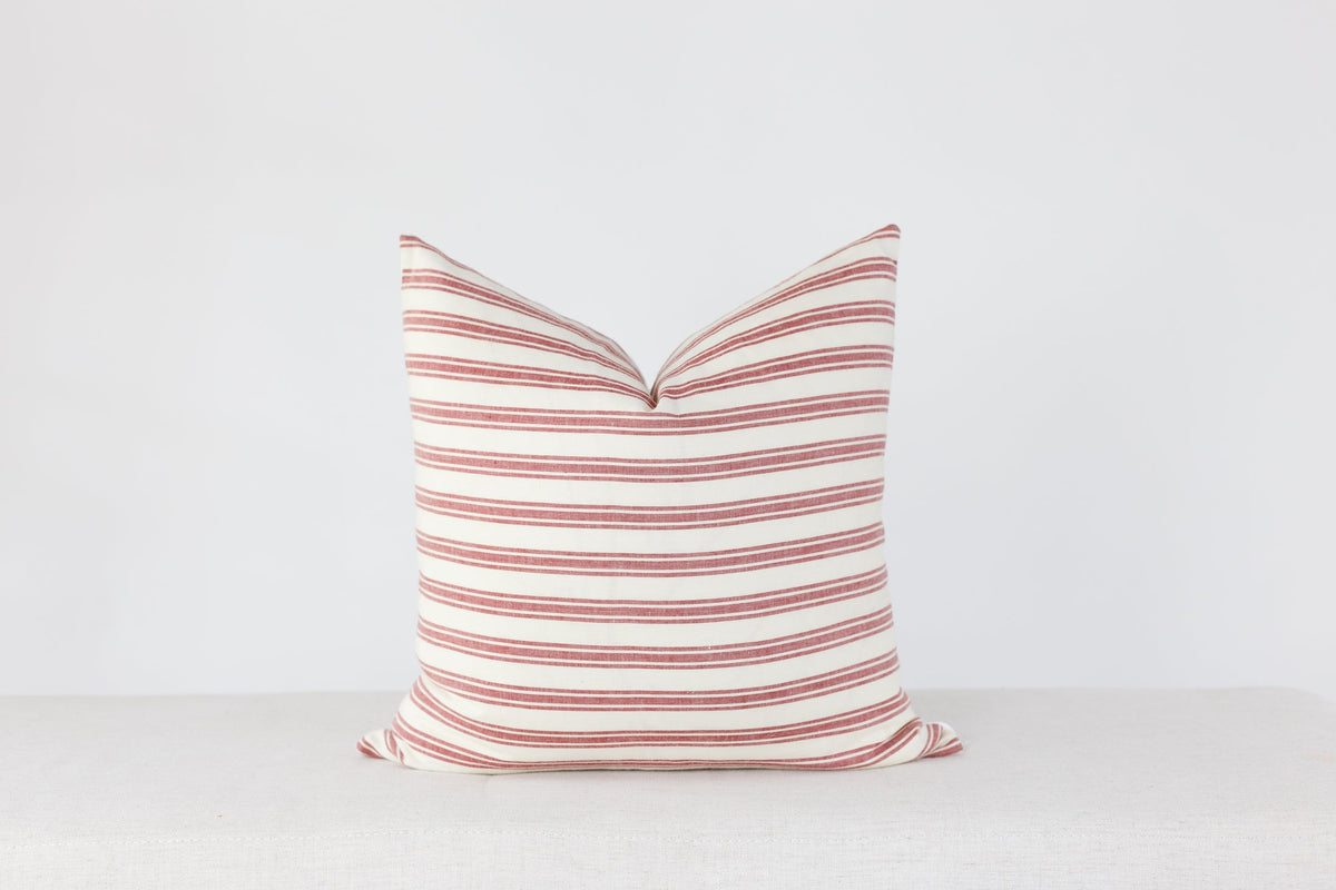 Laurel and Blush Scarlett Stripe Pillow Cover - view 2
