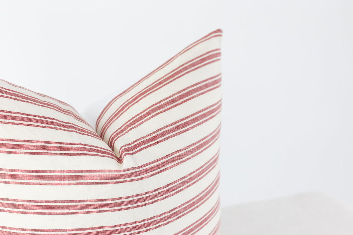Laurel and Blush Scarlett Stripe Pillow Cover - view 3
