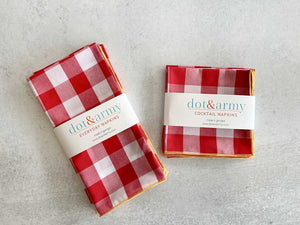 Gingham Check Cloth Napkins, Set of Four