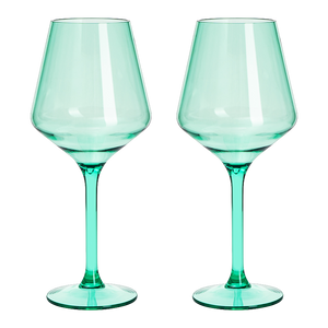 Saint Tropez Acrylic Stemmed Wine Glassware, Set of 2
