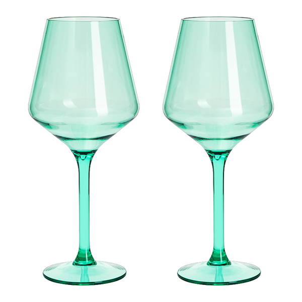Saint Tropez Acrylic Stemmed Wine Glassware, Set of 2