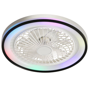 RGB Dimmable LED Enclosed Ceiling Fan with Light