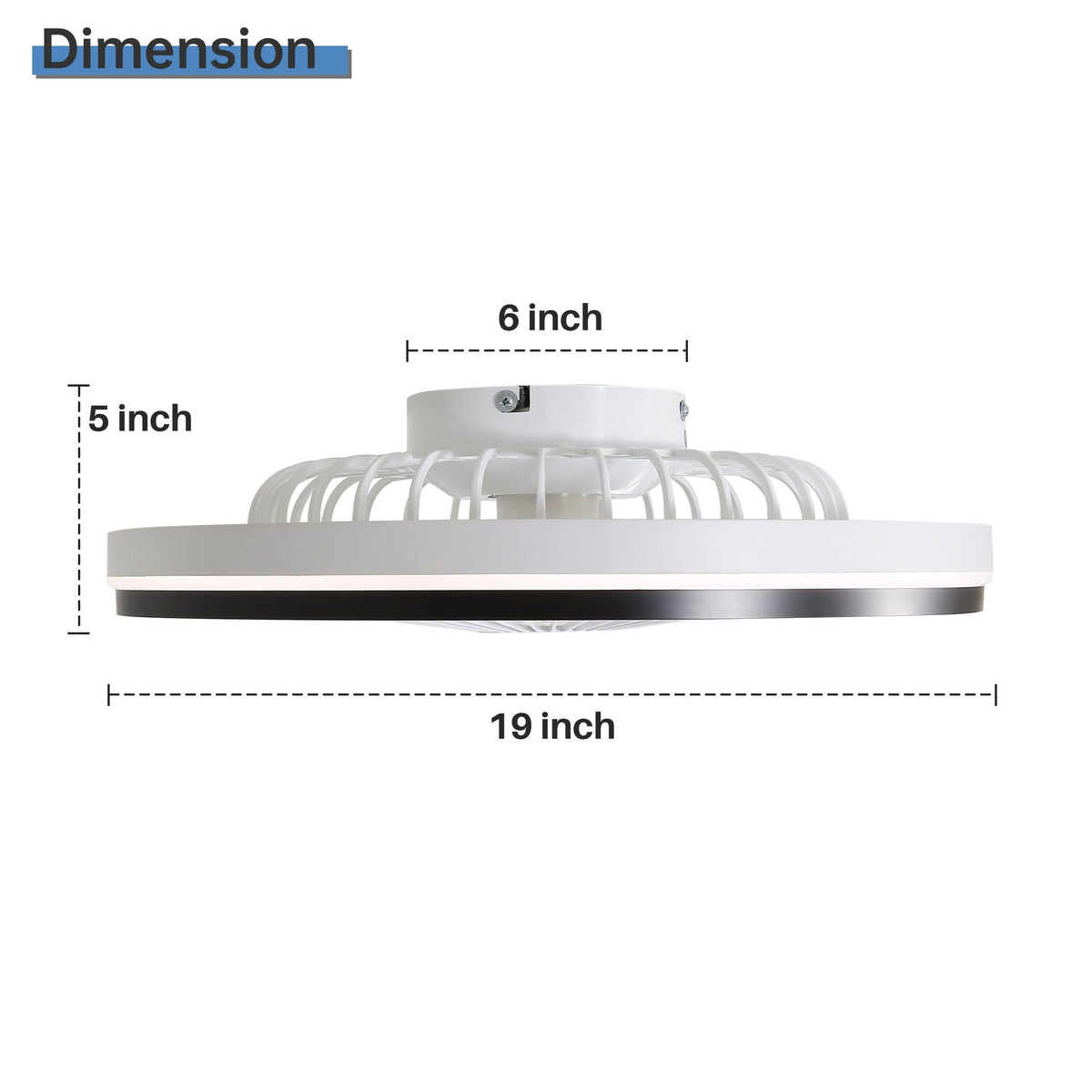 RGB Dimmable LED Enclosed Ceiling Fan with Light - view 2