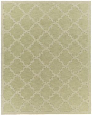 Rialto Olive Green Embossed Wool Rug - Clearance