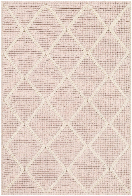 Riceville Pink Trellis Wool&Viscose Rug - Clearance