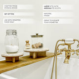 Stone Top Wood Round Decorative Risers, Set of Two