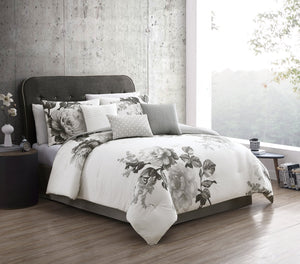 Riverbrook Home Black and White Floral Comforter Set with Reversible Backing