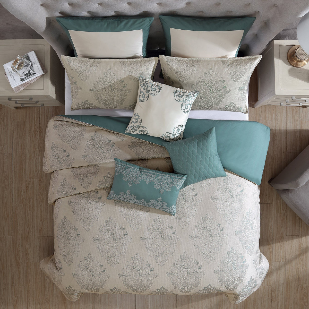 Riverbrook Home Medallion Jacquard Comforter Set with Decorative Pillows - view 2