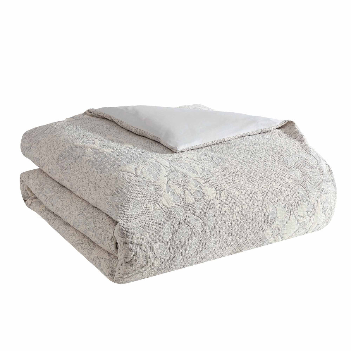 Riverbrook Home Paisley 3 Piece Ivory Cotton Matelassé Comforter Set with Breathable Weave - view 4