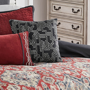 Riverbrook Home Sadler 9-Pc Burgundy & Blue Medallion Comforter Ensemble with Decorative Pillows - view 4