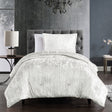 Riverbrook Home Turin 2 Piece Comforter Set with Crinkle Velvet in White