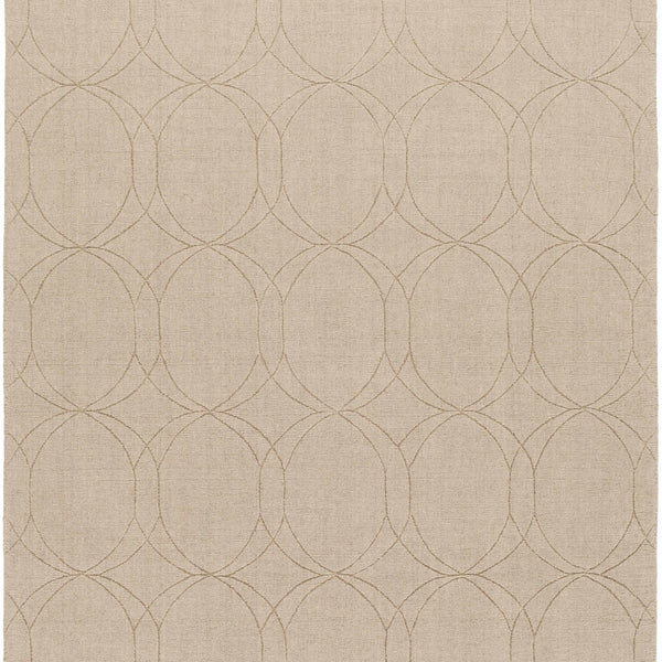 Rolfe Tan Circles Wool Rug - Clearance
