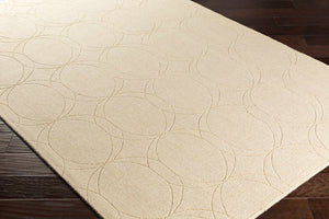 Rolfe Tan Circles Wool Rug - Clearance