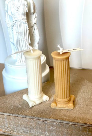 Roman Column Pillar Candle - Handcrafted Soy Wax Decor for Elegant Home