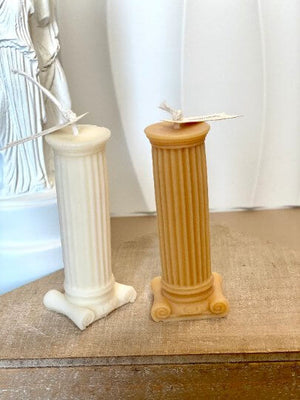 Roman Column Pillar Candle - Handcrafted Soy Wax Decor for Elegant Home