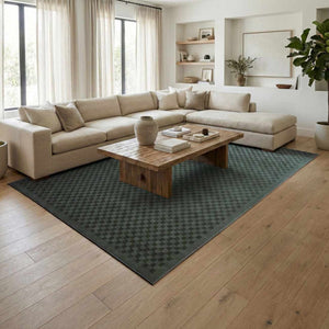 Gaiwan Oil Green Washable Area Rug