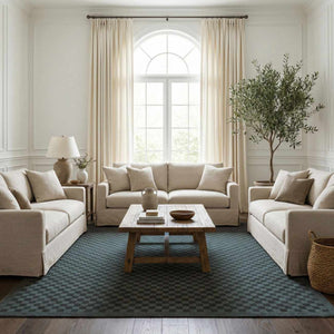 Gaiwan Oil Green Washable Area Rug