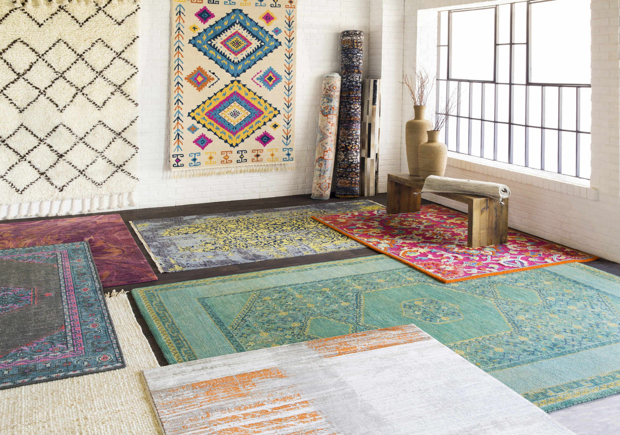 Catoosa White/Black Trellis Wool Rug - Clearance