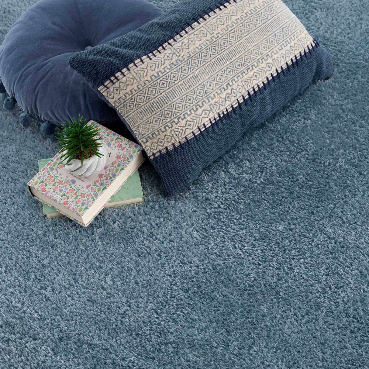 Heavenly Solid Blue Plush Rug - Clearance